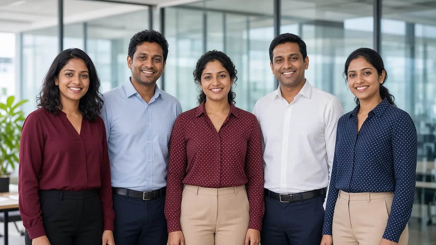 The SFCM team standing together in the office