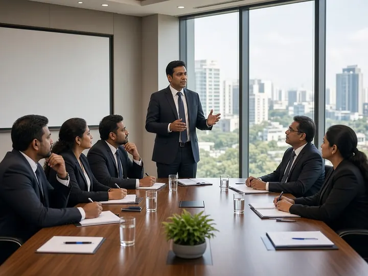 Business meeting in a boardroom