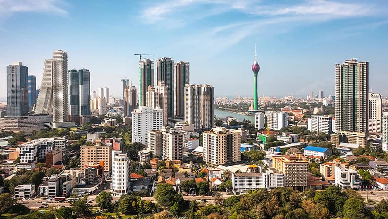 Colombo skyline reflecting Sri Lanka's economic development
