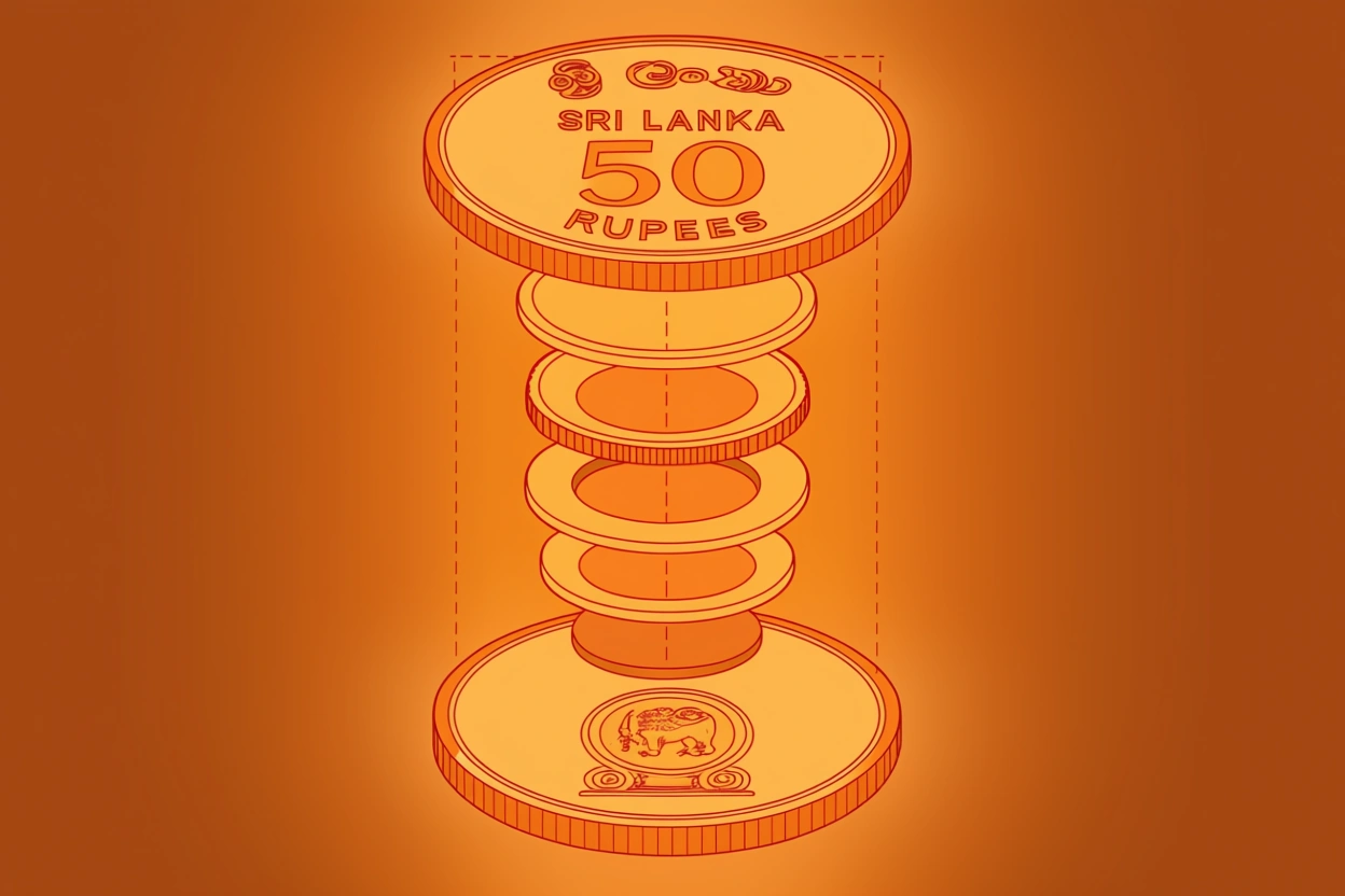 Sri Lankan rupee coin artwork